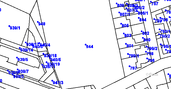 Parcela st. 944 v KÚ Jihlava, Katastrální mapa