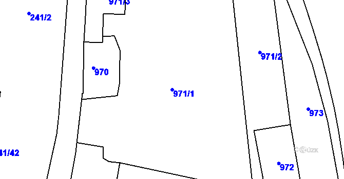 Parcela st. 971/1 v KÚ Jihlava, Katastrální mapa