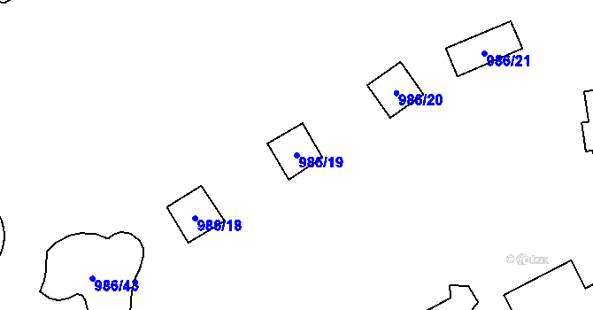 Parcela st. 986/19 v KÚ Jihlava, Katastrální mapa