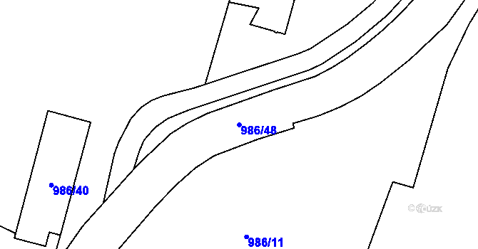 Parcela st. 986/48 v KÚ Jihlava, Katastrální mapa