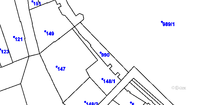Parcela st. 990 v KÚ Jihlava, Katastrální mapa