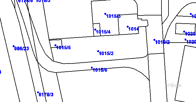 Parcela st. 1015/2 v KÚ Jihlava, Katastrální mapa