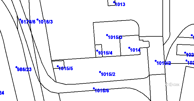 Parcela st. 1015/4 v KÚ Jihlava, Katastrální mapa