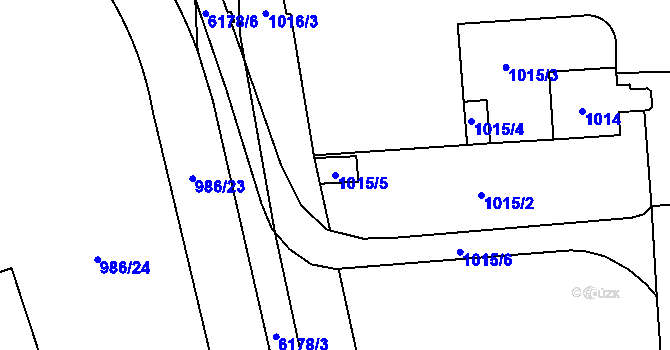 Parcela st. 1015/5 v KÚ Jihlava, Katastrální mapa