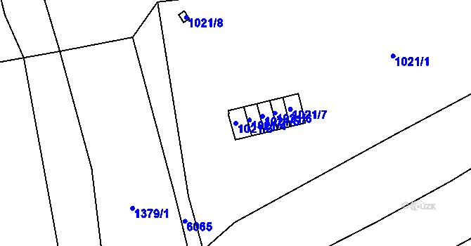 Parcela st. 1021/3 v KÚ Jihlava, Katastrální mapa