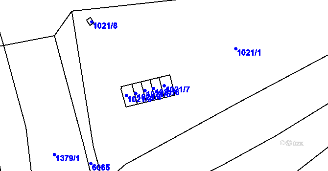 Parcela st. 1021/7 v KÚ Jihlava, Katastrální mapa