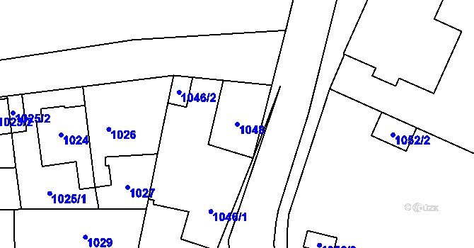 Parcela st. 1048 v KÚ Jihlava, Katastrální mapa