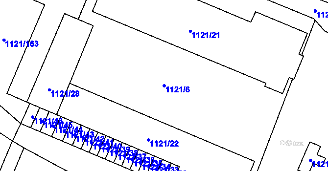 Parcela st. 1121/6 v KÚ Jihlava, Katastrální mapa