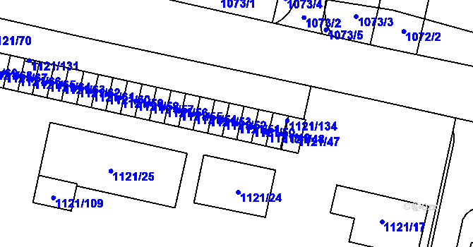 Parcela st. 1121/51 v KÚ Jihlava, Katastrální mapa