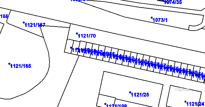 Parcela st. 1121/64 v KÚ Jihlava, Katastrální mapa