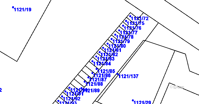 Parcela st. 1121/82 v KÚ Jihlava, Katastrální mapa