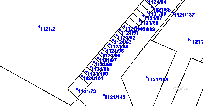 Parcela st. 1121/96 v KÚ Jihlava, Katastrální mapa