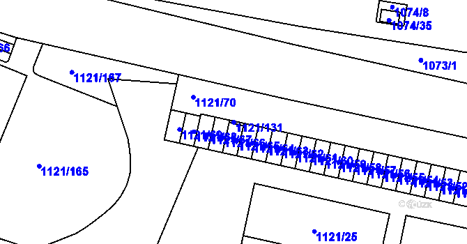 Parcela st. 1121/131 v KÚ Jihlava, Katastrální mapa