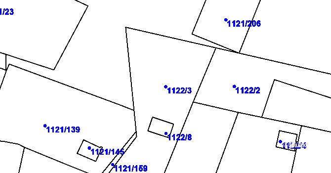 Parcela st. 1122/3 v KÚ Jihlava, Katastrální mapa