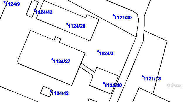 Parcela st. 1124/3 v KÚ Jihlava, Katastrální mapa