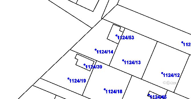 Parcela st. 1124/14 v KÚ Jihlava, Katastrální mapa