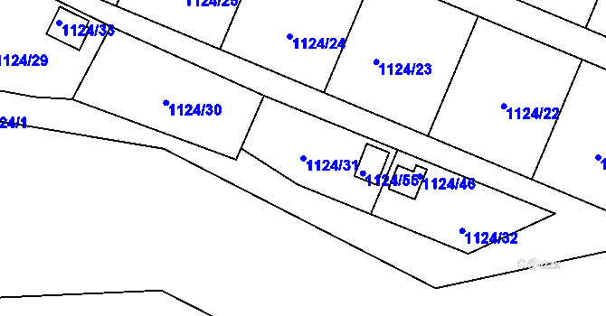 Parcela st. 1124/31 v KÚ Jihlava, Katastrální mapa