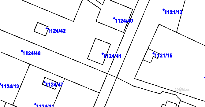 Parcela st. 1124/41 v KÚ Jihlava, Katastrální mapa