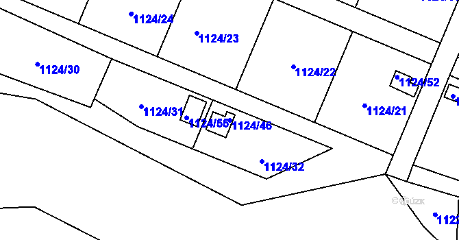 Parcela st. 1124/46 v KÚ Jihlava, Katastrální mapa