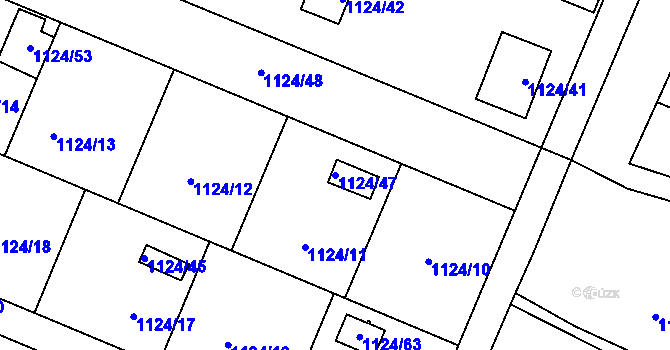 Parcela st. 1124/47 v KÚ Jihlava, Katastrální mapa