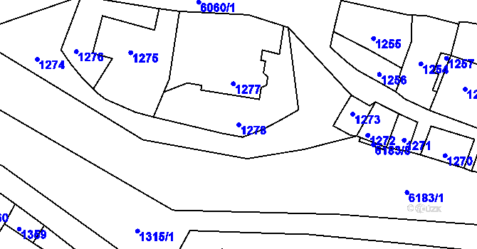Parcela st. 1278 v KÚ Jihlava, Katastrální mapa