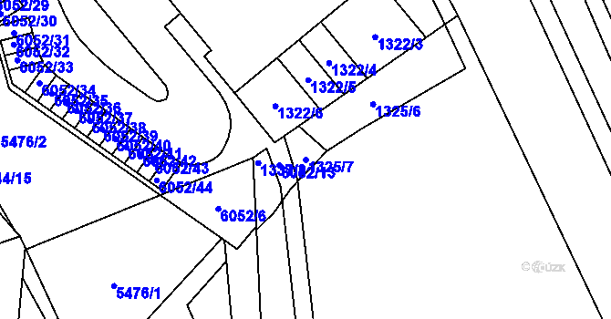 Parcela st. 1325/7 v KÚ Jihlava, Katastrální mapa