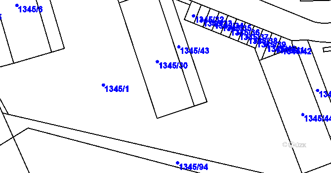 Parcela st. 1345/31 v KÚ Jihlava, Katastrální mapa