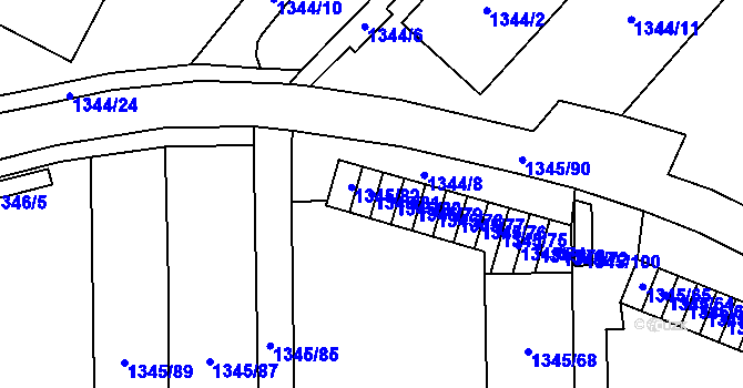 Parcela st. 1345/81 v KÚ Jihlava, Katastrální mapa