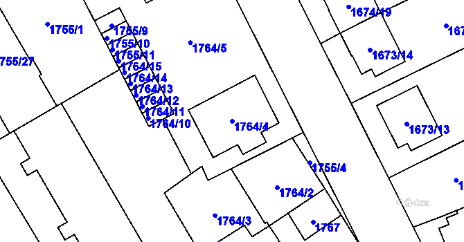 Parcela st. 1764/4 v KÚ Jihlava, Katastrální mapa