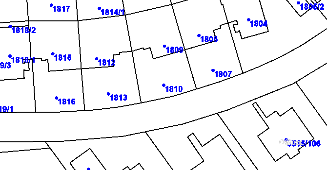 Parcela st. 1810 v KÚ Jihlava, Katastrální mapa