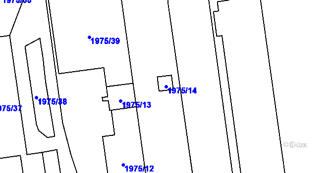 Parcela st. 1975/14 v KÚ Jihlava, Katastrální mapa