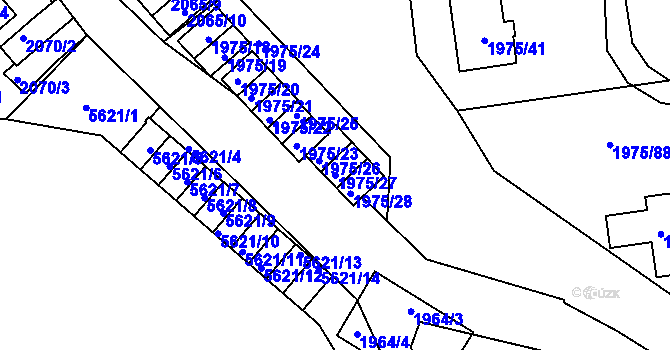 Parcela st. 1975/27 v KÚ Jihlava, Katastrální mapa