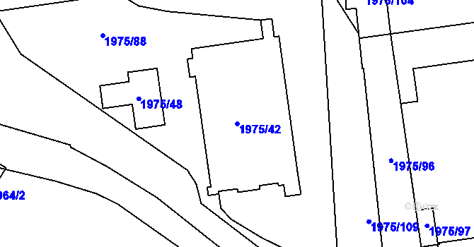 Parcela st. 1975/42 v KÚ Jihlava, Katastrální mapa