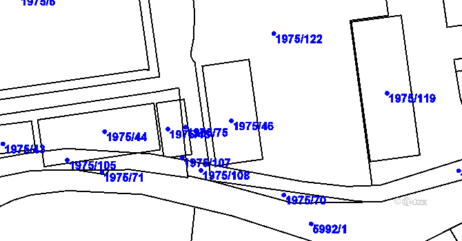 Parcela st. 1975/46 v KÚ Jihlava, Katastrální mapa
