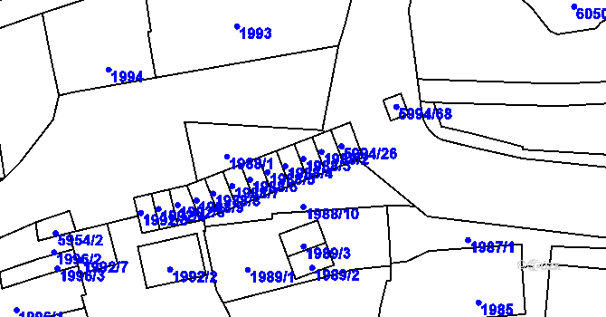 Parcela st. 1988/3 v KÚ Jihlava, Katastrální mapa