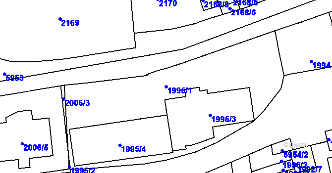 Parcela st. 1995/1 v KÚ Jihlava, Katastrální mapa