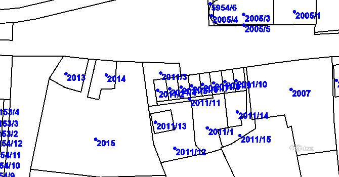 Parcela st. 2011/4 v KÚ Jihlava, Katastrální mapa