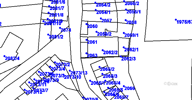 Parcela st. 2062/2 v KÚ Jihlava, Katastrální mapa