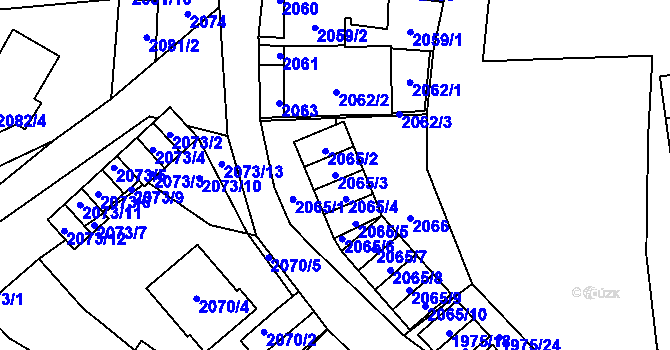 Parcela st. 2065/3 v KÚ Jihlava, Katastrální mapa