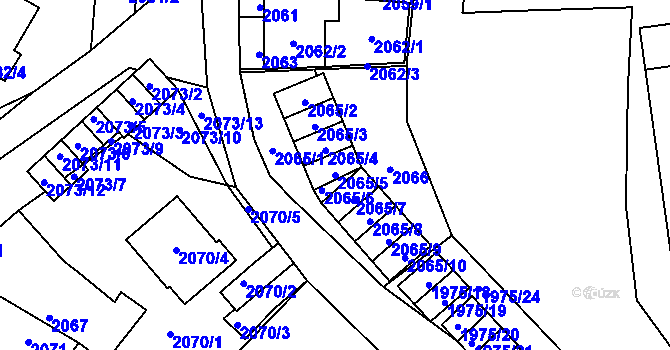 Parcela st. 2065/5 v KÚ Jihlava, Katastrální mapa