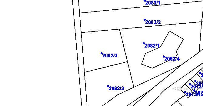 Parcela st. 2082/3 v KÚ Jihlava, Katastrální mapa