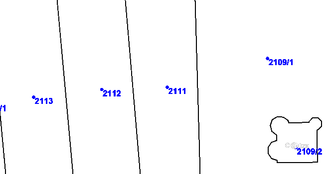 Parcela st. 2111 v KÚ Jihlava, Katastrální mapa