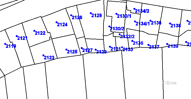 Parcela st. 2129 v KÚ Jihlava, Katastrální mapa