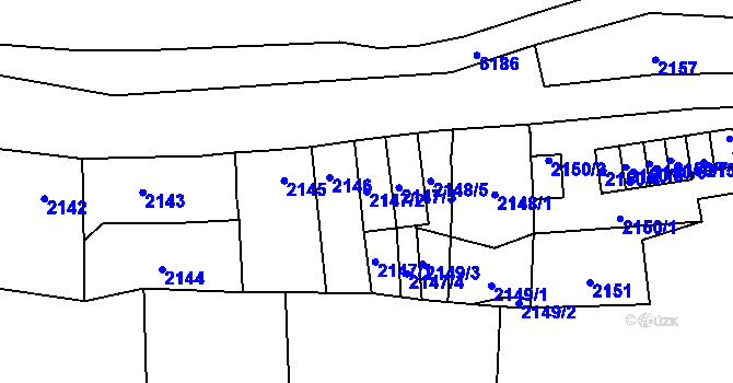 Parcela st. 2147/2 v KÚ Jihlava, Katastrální mapa
