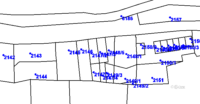 Parcela st. 2147/3 v KÚ Jihlava, Katastrální mapa
