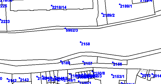 Parcela st. 2158 v KÚ Jihlava, Katastrální mapa