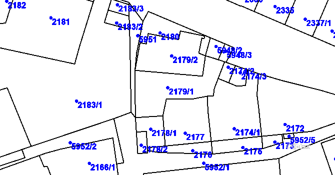 Parcela st. 2179/1 v KÚ Jihlava, Katastrální mapa