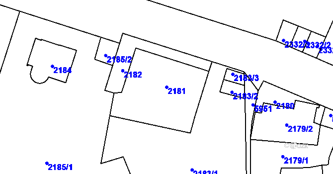 Parcela st. 2181 v KÚ Jihlava, Katastrální mapa
