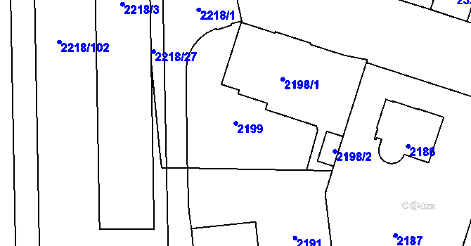 Parcela st. 2199 v KÚ Jihlava, Katastrální mapa