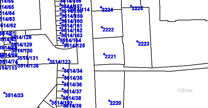Parcela st. 2221 v KÚ Jihlava, Katastrální mapa